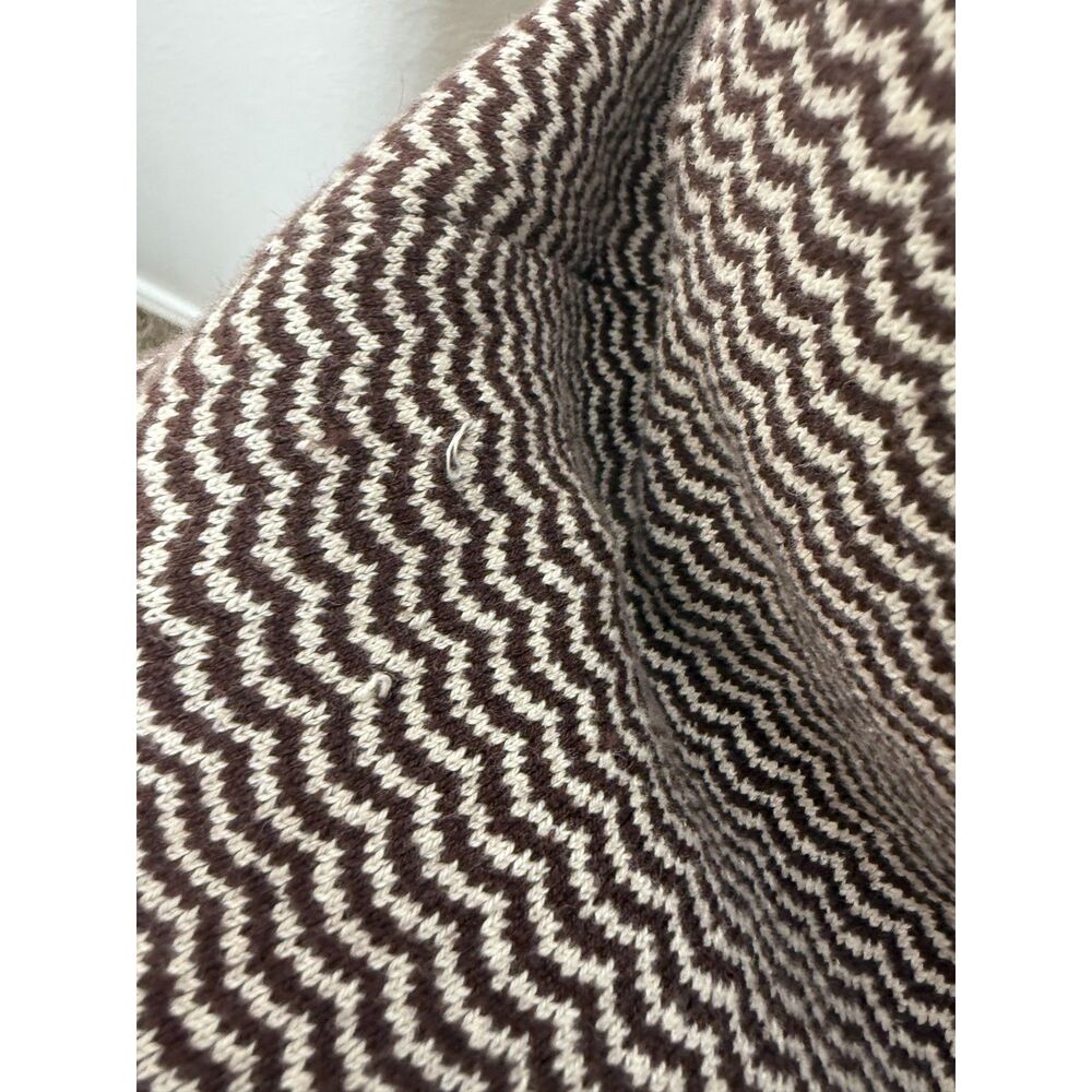 Abercrombie & Fitch Womens Halter Sweater Mini Dress Sz M Brown White - Picture 7 of 9